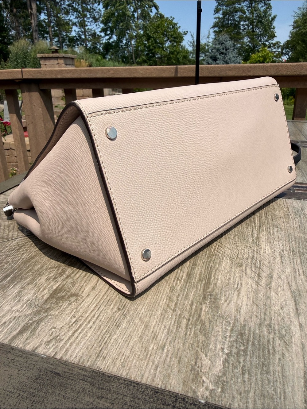 EUC Kate Spade New York Cameron Colorblock Satchel Neutral Crossbody - Picture 7 of 12